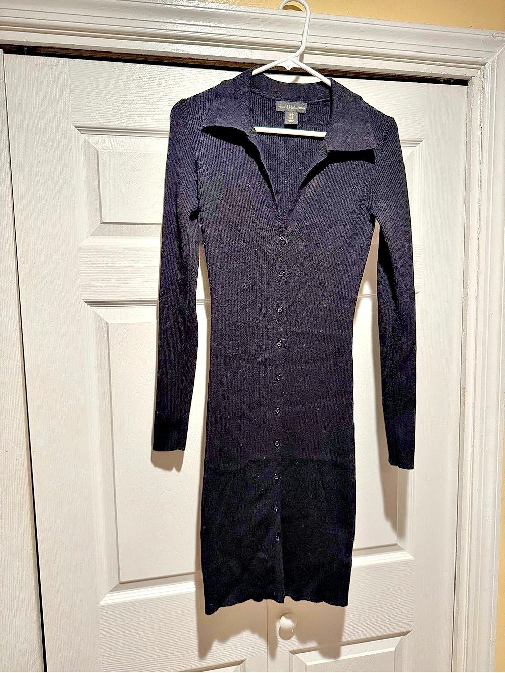 House of Harlow 1960 Black Ribbed Midi Dress Size Medium